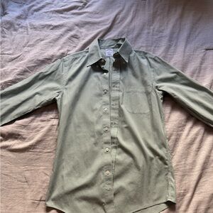 Brooks Brothers Olive Checkered Button Down Shirt